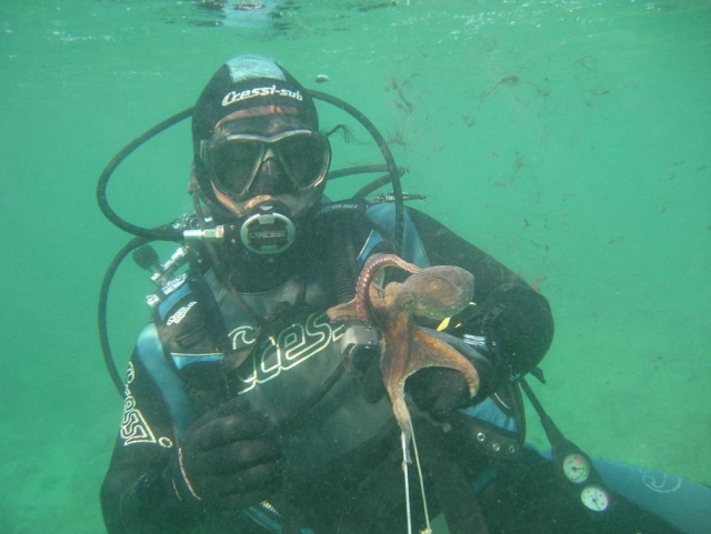  With polyp in hand 